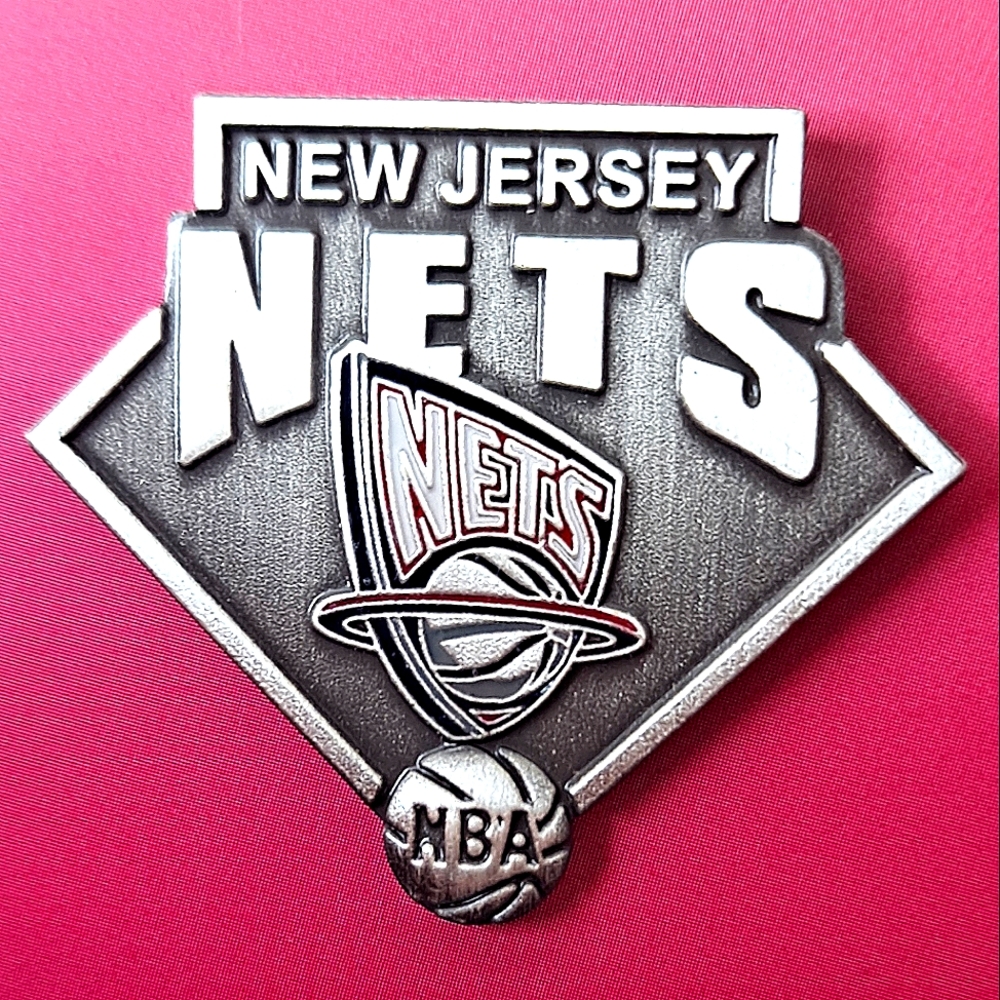 Y2K New Jersey Nets NBA Silver Pin